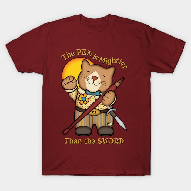 The Pen is Mightier than the Sword T-Shirt by Sue Cervenka